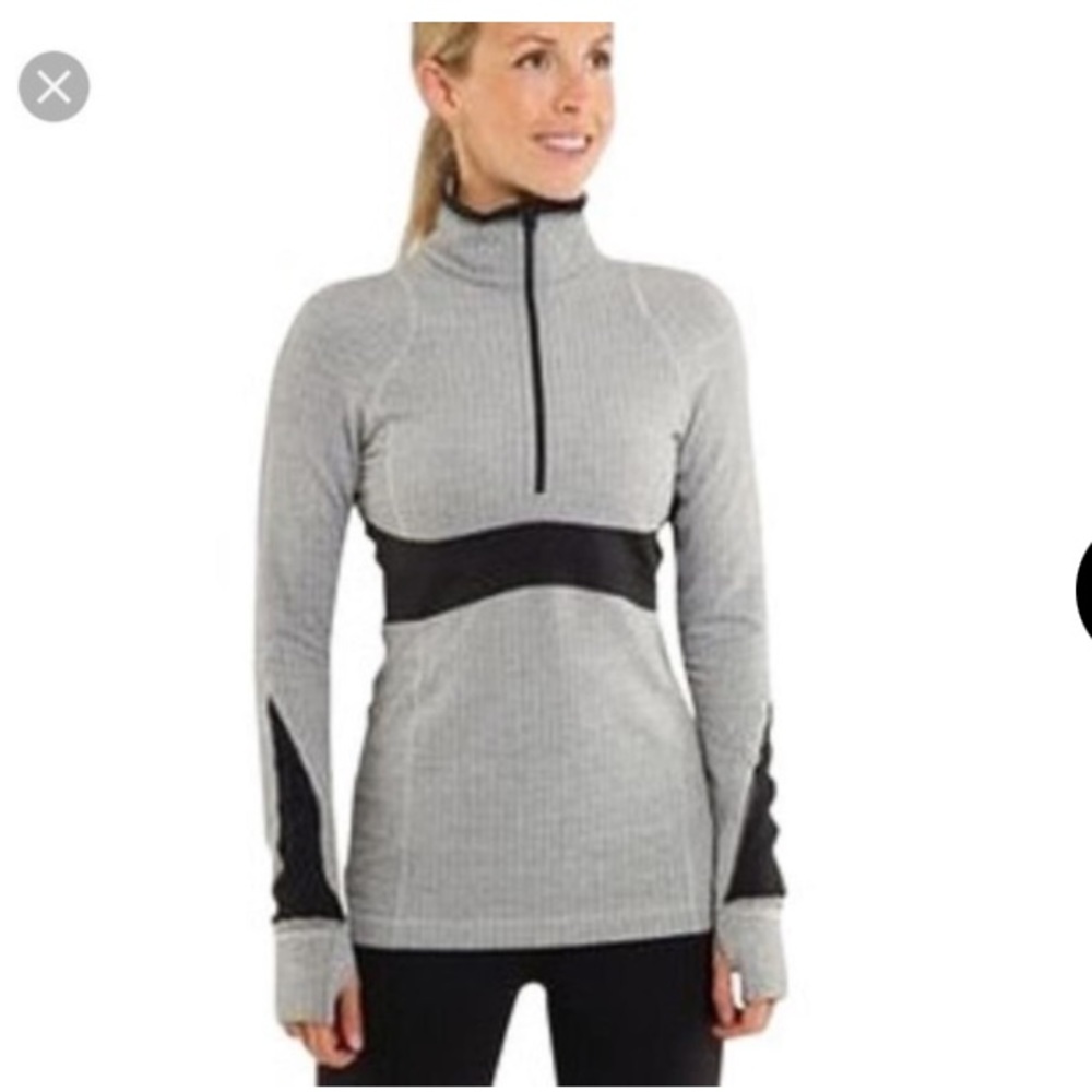 Lululemon herringbone full tilt run half zip pullover sz 4